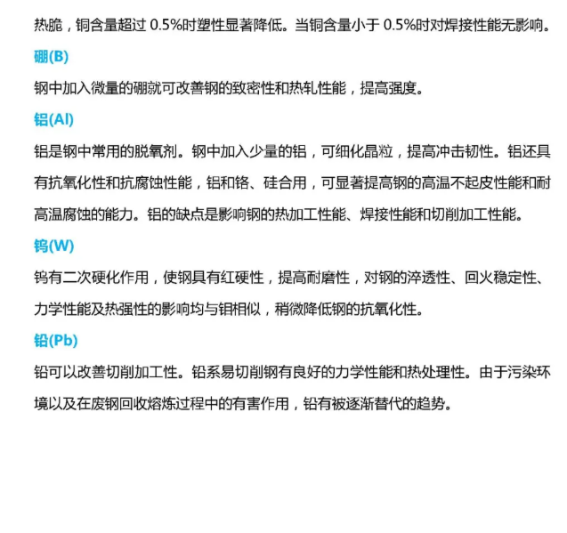 各種化學(xué)元素,對鋼材性能4